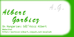 albert gorbicz business card